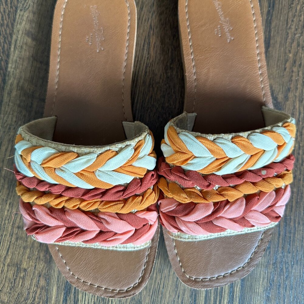 Pink Mustard White slides | Sz 7 | Universal Thread